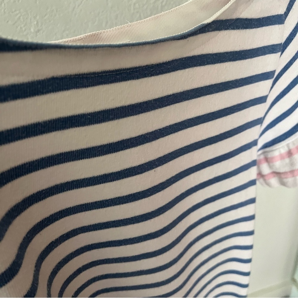 SACAI LUCK sz 3 M Mini Dress Blue White Stripe Pink Stripe Back Cotton - Picture 2 of 8